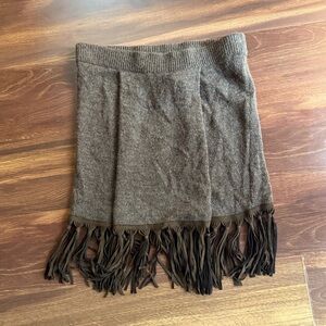 STELARA Alpaca Blend Fringed Knit Skirt Size Medium